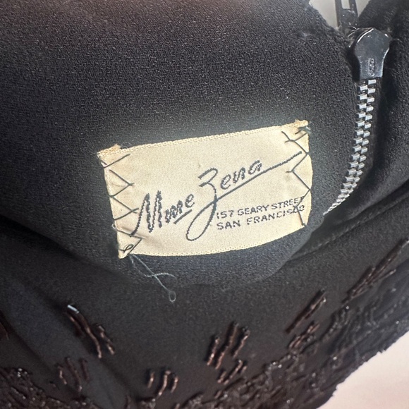 Vintage Mme Zena Black Beaded Cocktail Dress (San Francisco) - Picture 6 of 8